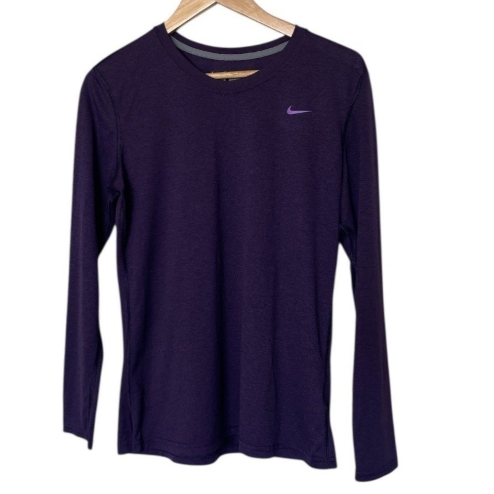 Nike Shirt Womens L Dri-FIT Purple Long Sleeve Regular Fit SP130812HBB EUC
